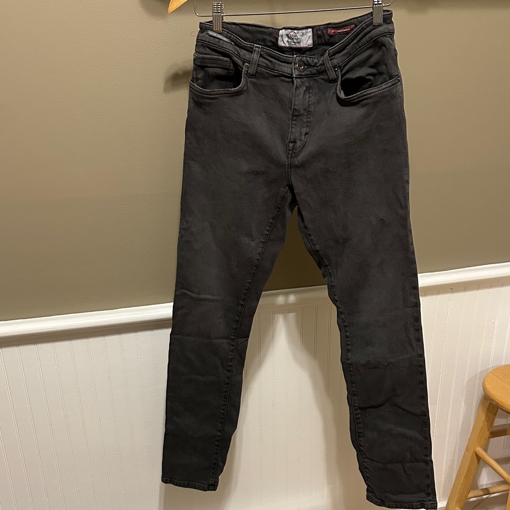 Men's handmade in italy Slim Straight Jeans in washed Black 31x34